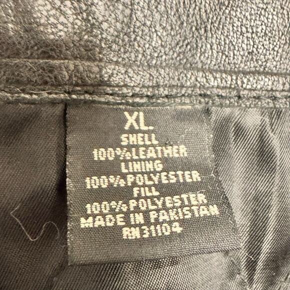 Saddlebred Black Leather Bomber Ranch Cowboy Pilot Lined Pockets Jacket Size XL - Picture 4 of 7